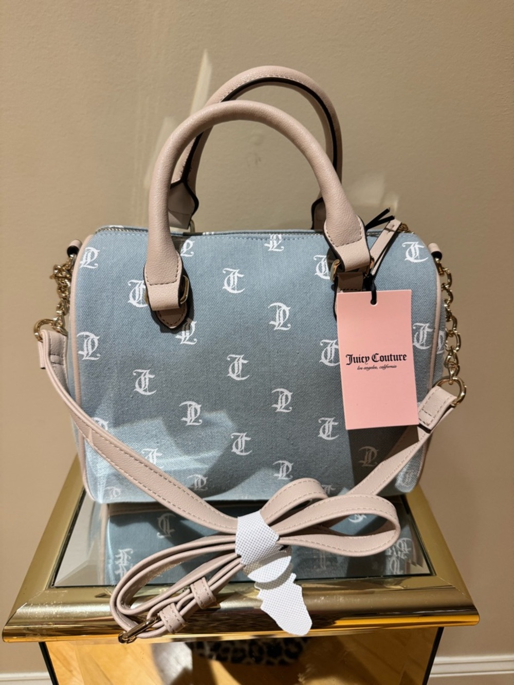 Juicy Couture ‘Denim Days’ Satchel with Strawberry Charm - Picture 3 of 5